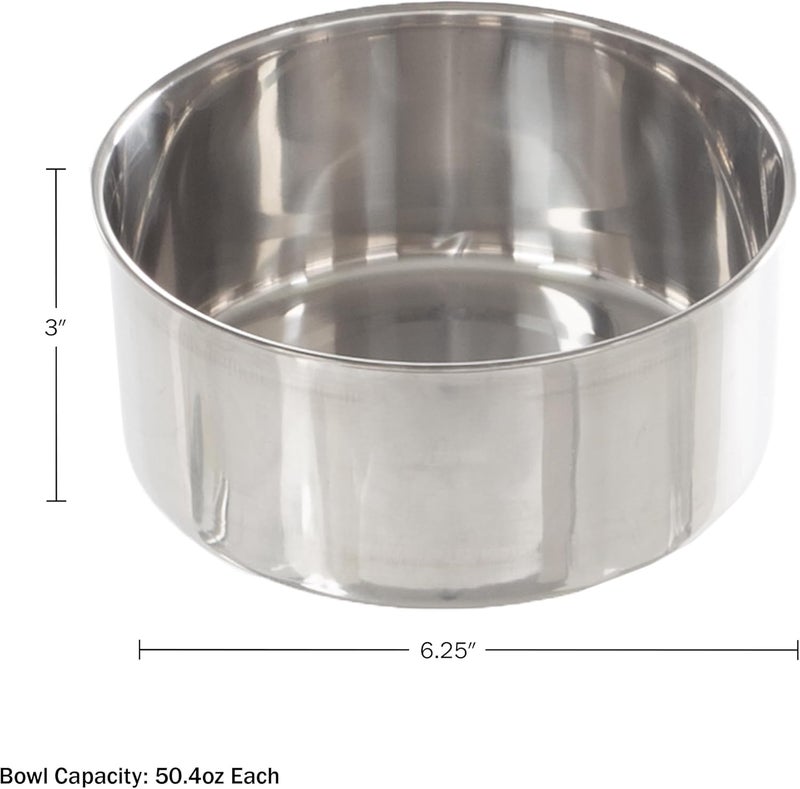 PETMAKER Set of 2 Stainless-Steel Dog Bowls - Cage, Kennel, and Crate Hanging Pet Bowls for Food and Water - 50.4oz Each and Dishwasher Safe by (Pack of 2) - Image 2